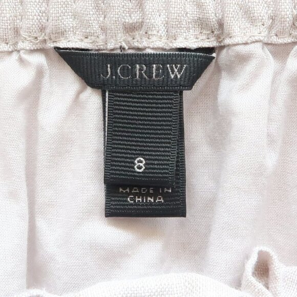 J. Crew Light Grey 100% Linen Paper-bag Mini Summer Skirt Size 8 - Picture 8 of 12